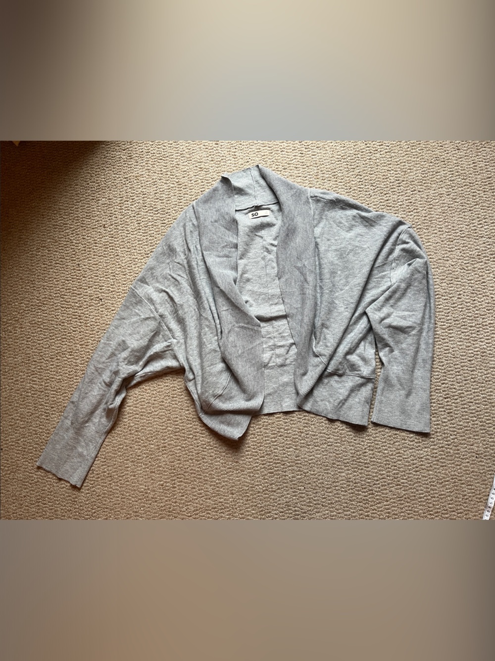 SO Gray Open-Front Cropped Cardigan Sweater